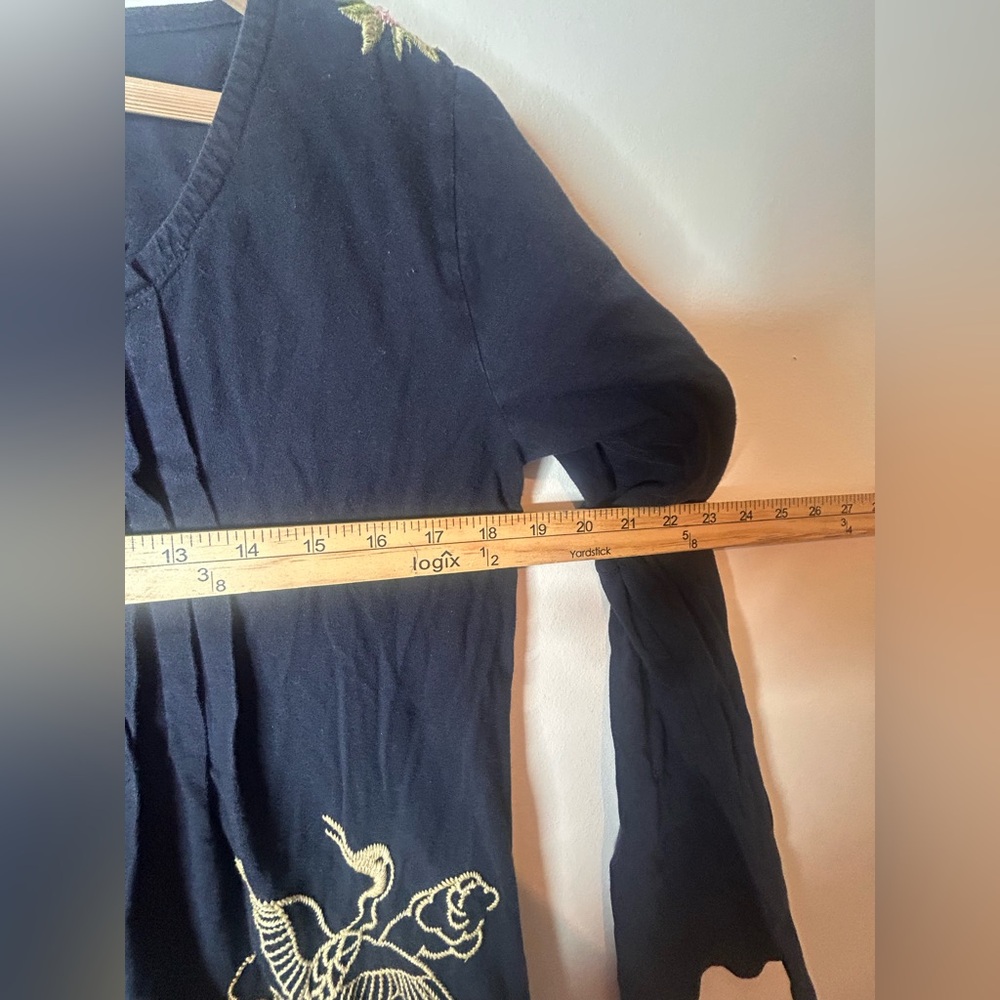 JWLA Long sleeve floral crane embroidered top - Picture 4 of 12